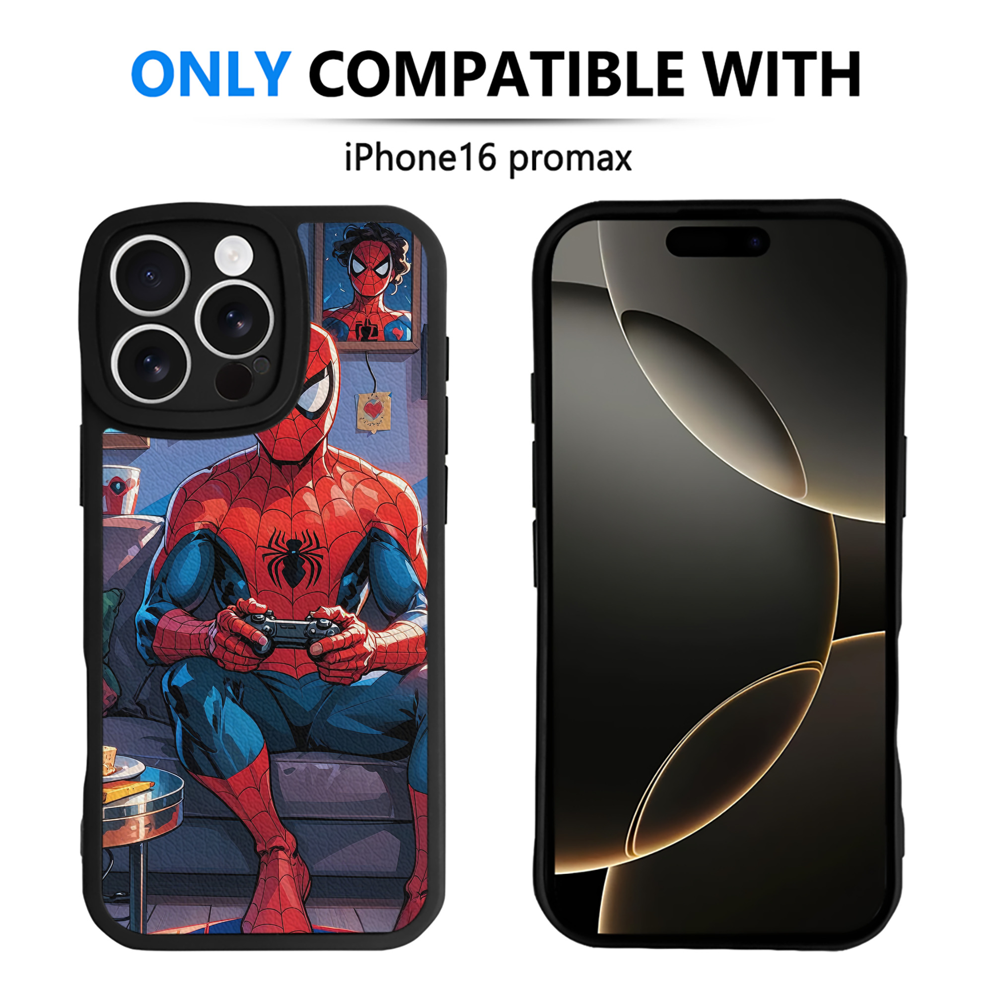 （画像用） Spider Man スパイダーマン 【iPhone 16シリーズ対応】シリコンスマホケース（レザー調） 材質：シリコン
